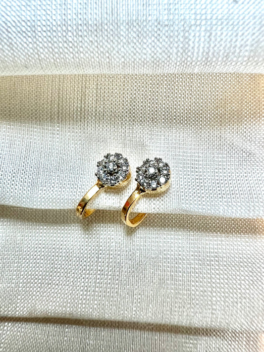 Cz stoned simple white stoned press in nosering gold plated NR3039