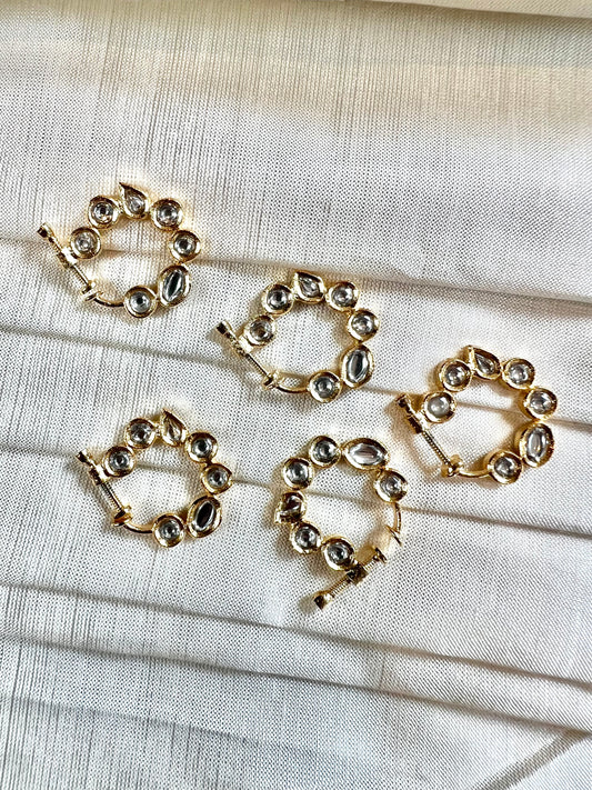 Kundan stone gold plated nosering NR3063