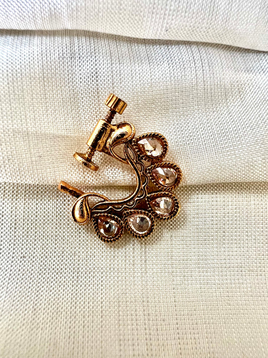 Antique gold plated clear stoned nosering NR3020