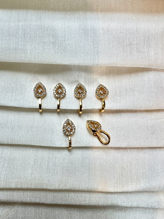 Cz stoned simple press in nosering gold plated NR3045