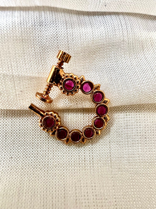 Antique ruby gold plated nosering NR3013