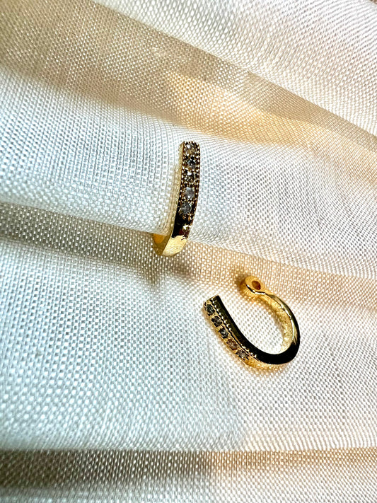 Cz stoned simple press in nosering gold plated NR3037