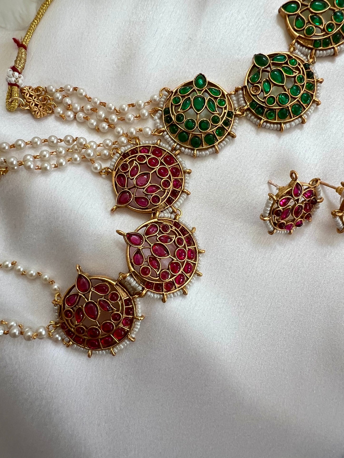 Moon choker with pearl chain N3133, N3132