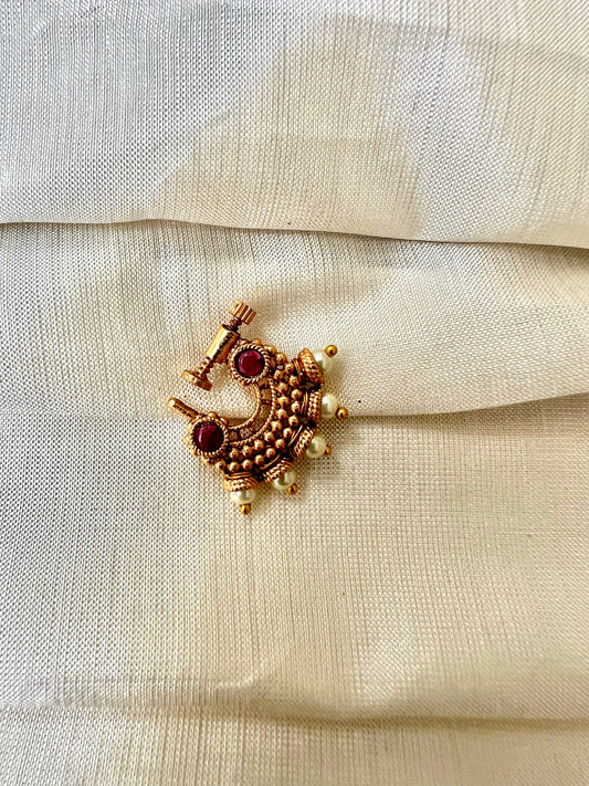 Antique ruby gold plated nosering NR3004