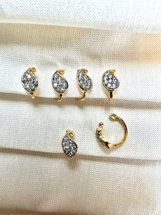 Cz stoned simple press in nosering goldplated NR3038