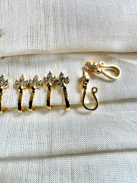 Classic simple Cz stoned gold plated press in nosering NR3074