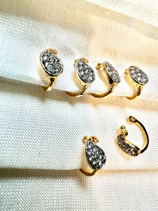 Cz stoned simple press in nosering goldplated NR3038