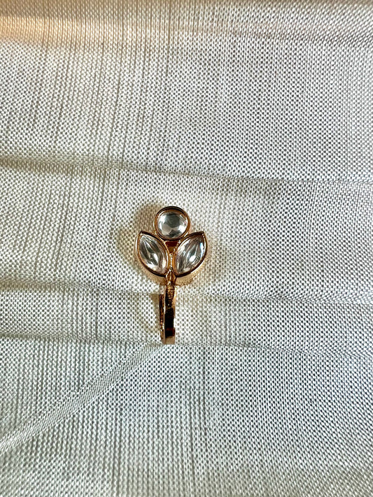 Kundan stoned rose gold plated press in nosering NR3066