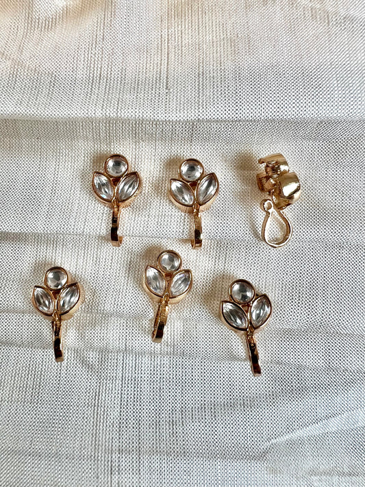 Kundan stoned rose gold plated press in nosering NR3066