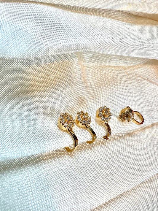 Cz stoned simple press in nosering gold plated NR3040