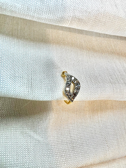 Cz stoned gold plated press in nosering NR3043