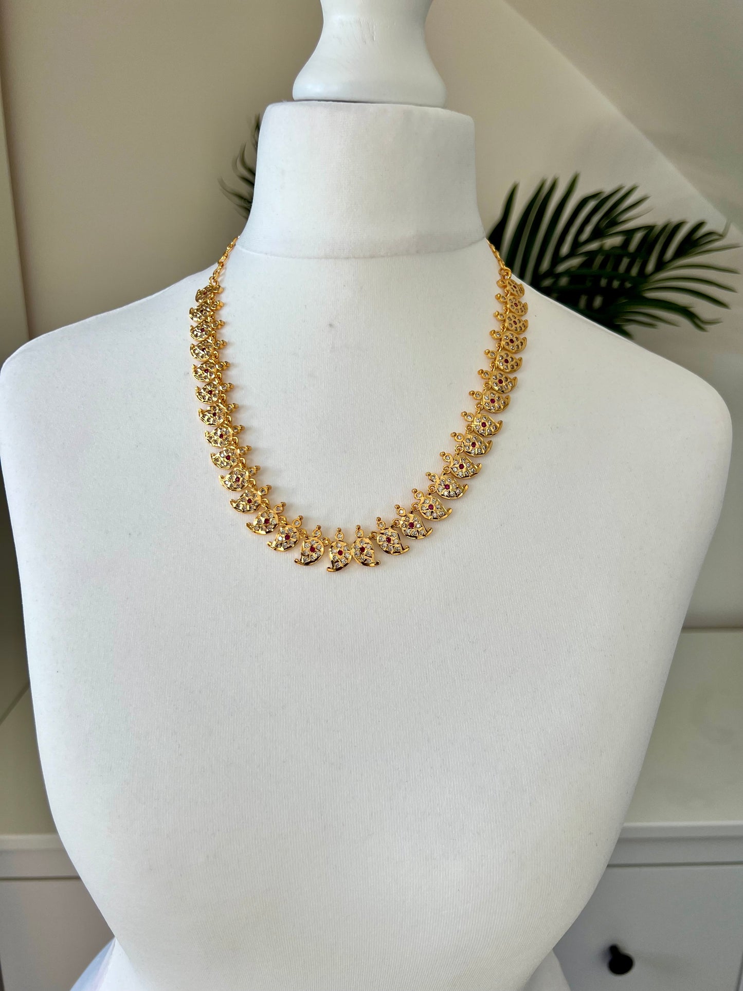 CHITRA - Short mango traditional impon chain necklace N3078