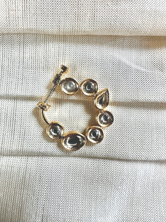 Kundan stone gold plated nosering NR3063