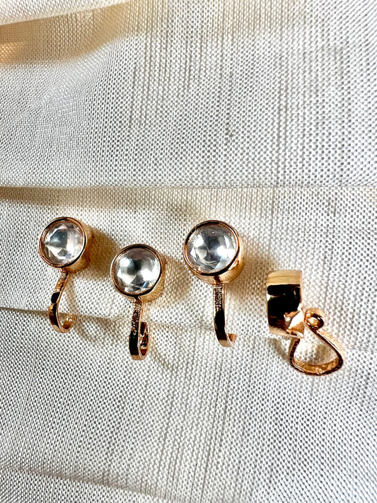 Kundan stoned rose gold plated nose ring NR3064