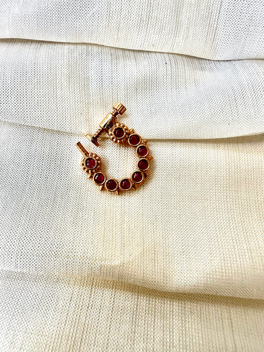 Antique ruby gold plated nosering NR3013