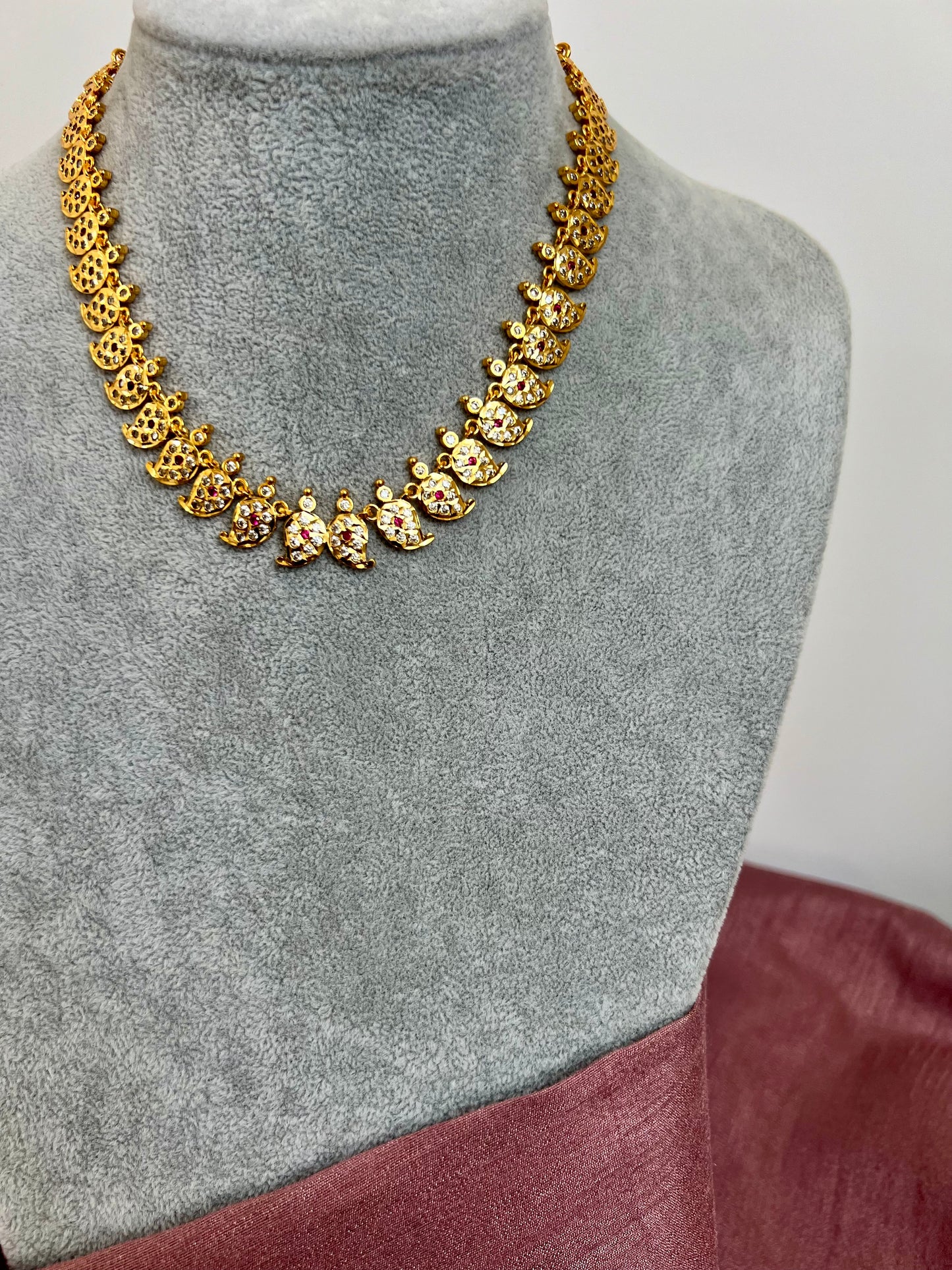 CHITRA - Short mango traditional impon chain necklace N3078