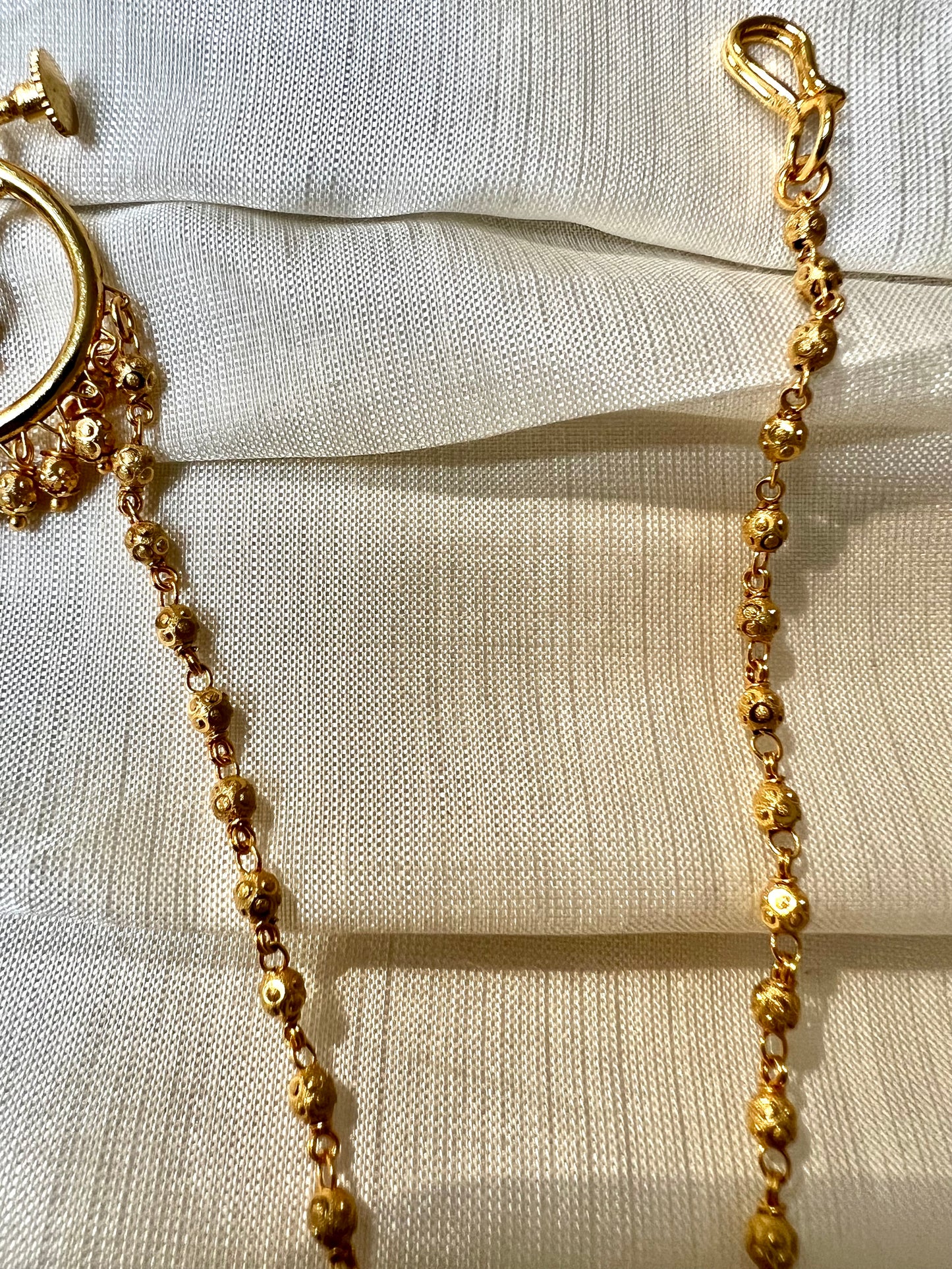 Antique gold plated nosering with chain NR3018