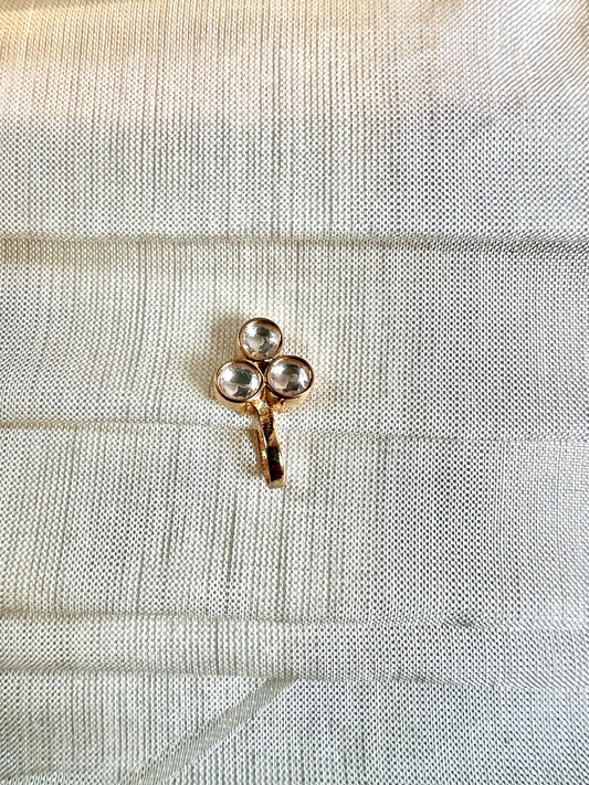 Kundan stoned rose gold plated press in nosering NR3068