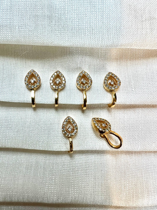 Cz stoned simple press in nosering gold plated NR3045