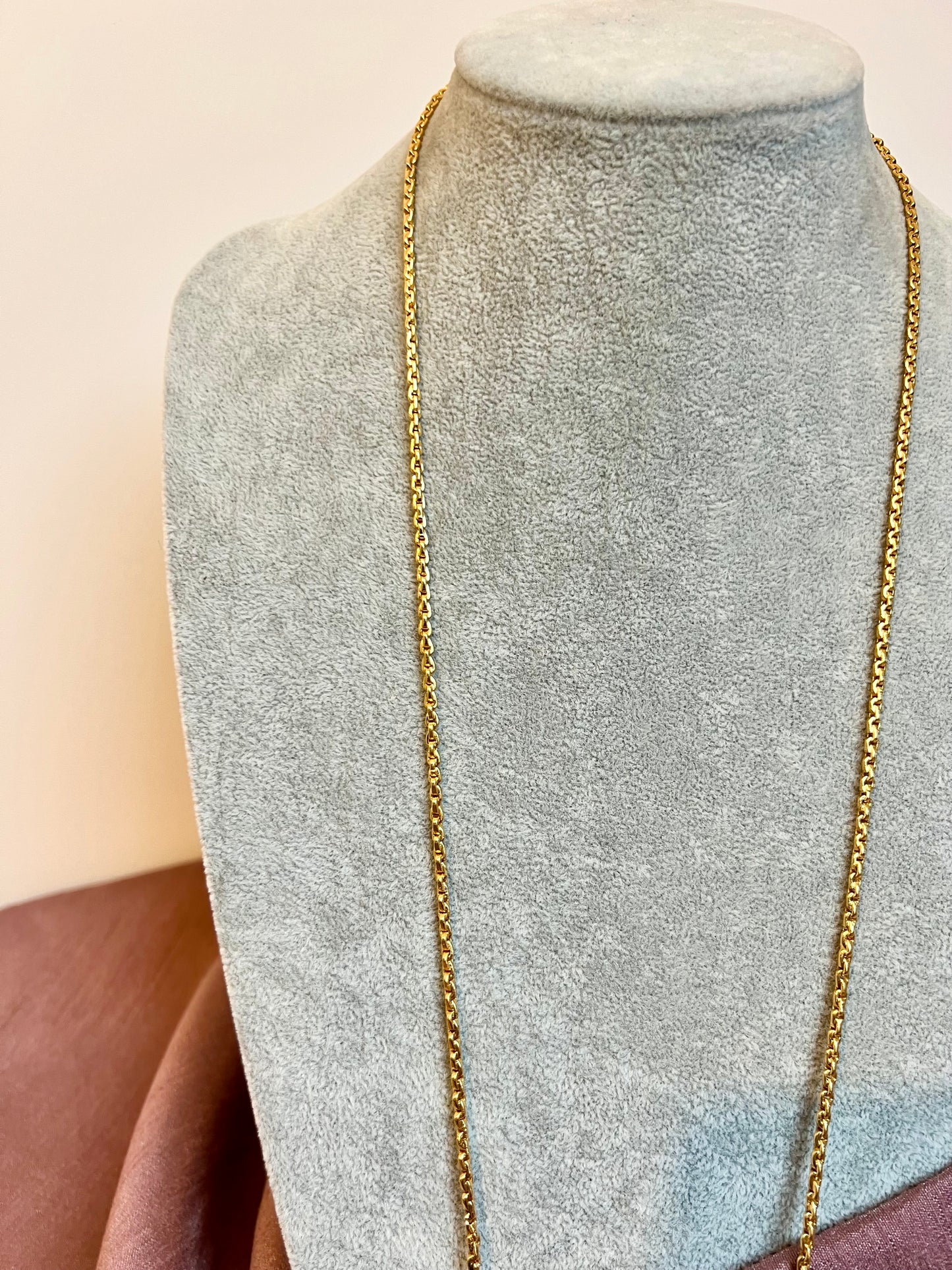 VAISHU - Long pathakam necklace in white stones N3179