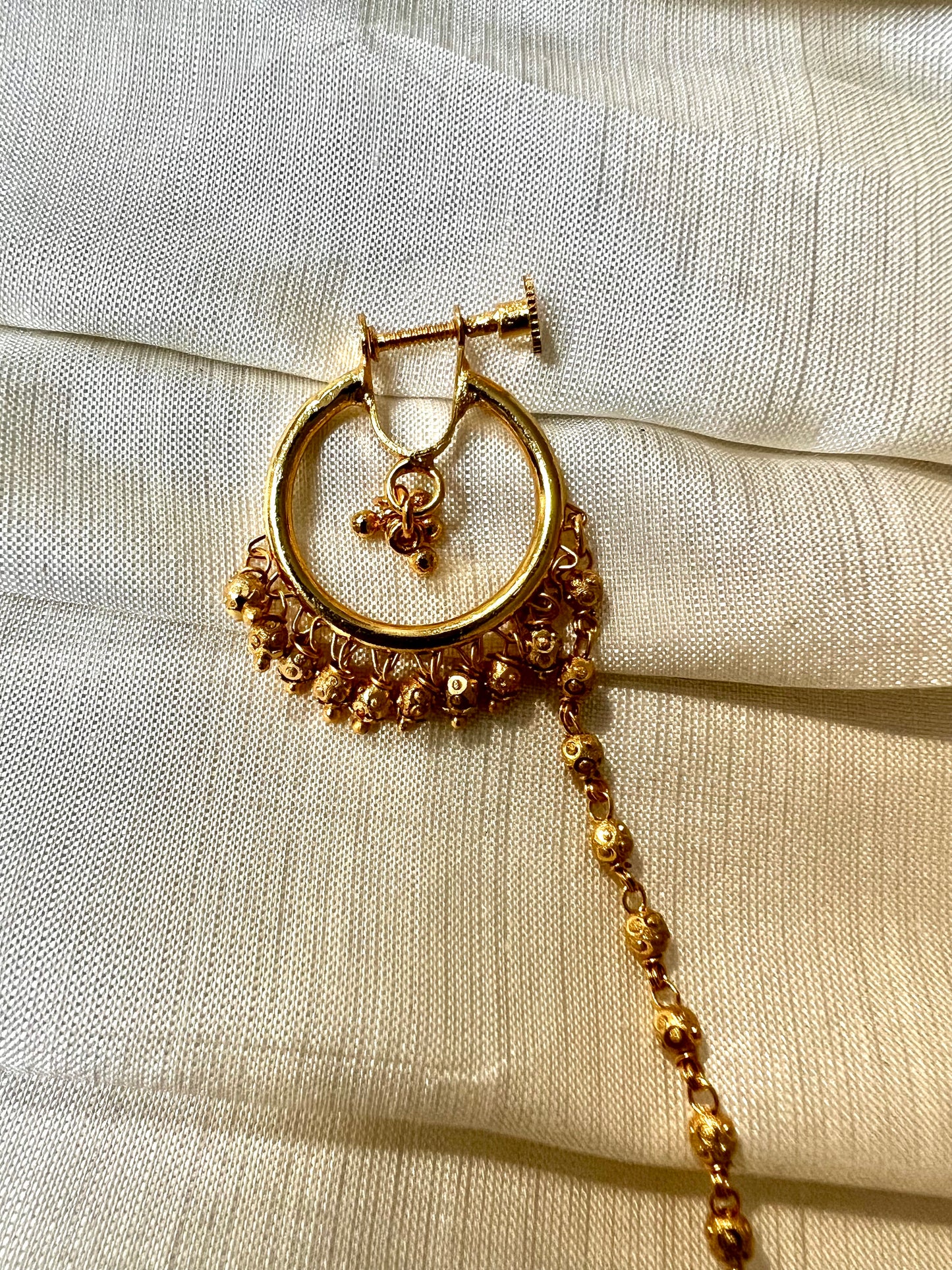 Antique gold plated nosering with chain NR3018