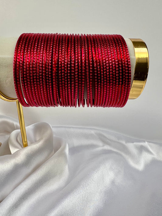 Red bangles set of thirty-six B3026
