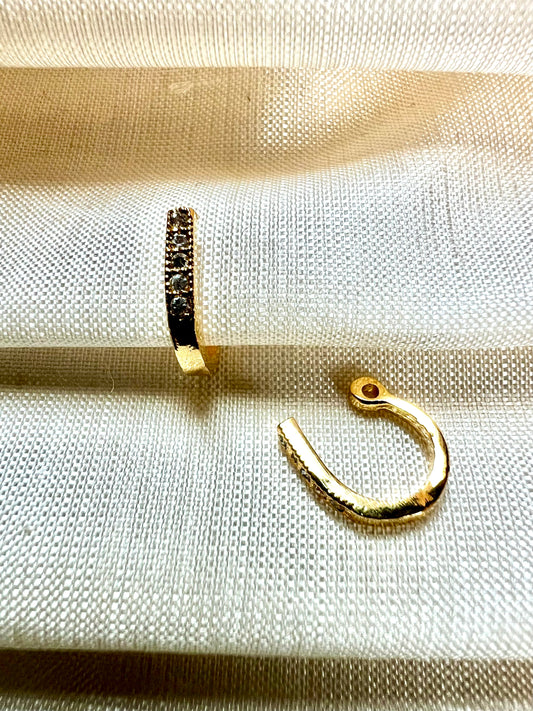 Cz stoned simple press in nosering gold plated NR3037