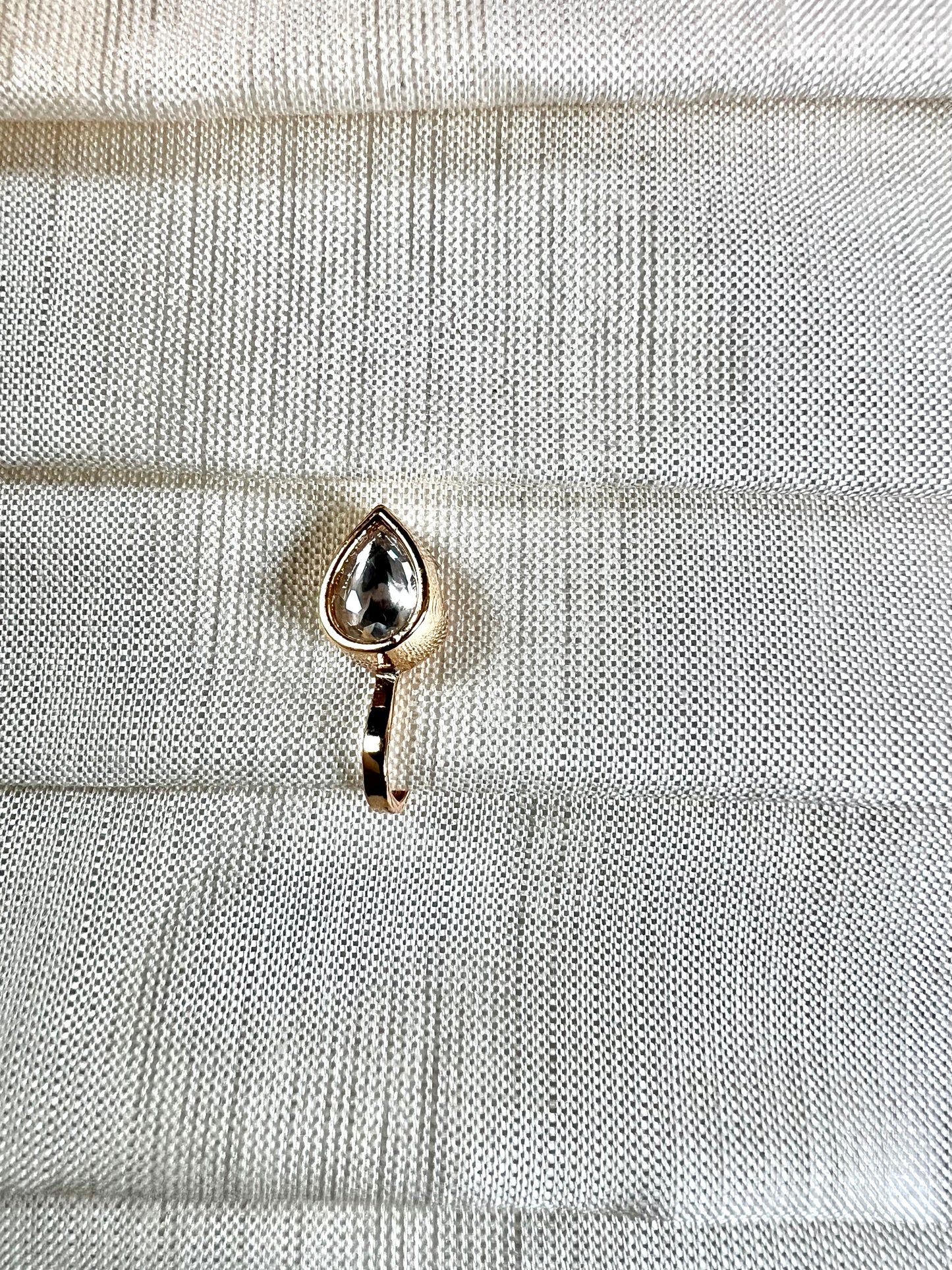 Kundan stoned rose gold plated press in nose ring NR3065