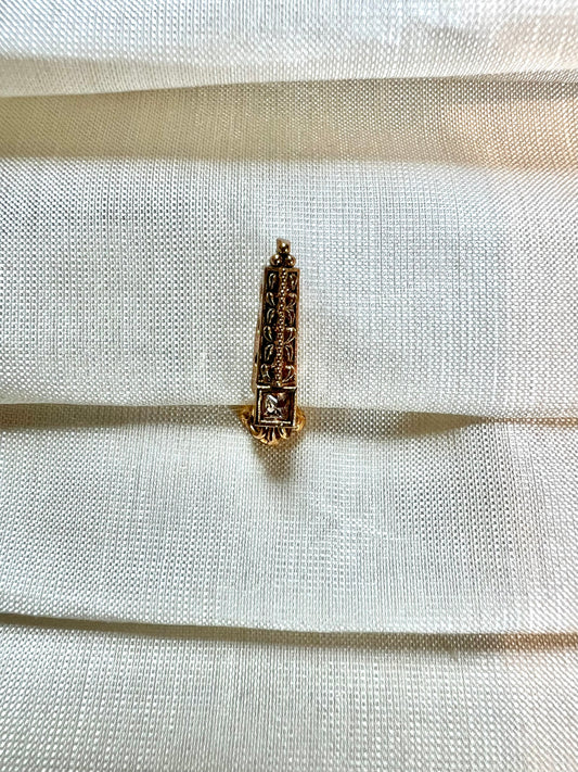 Antique gold plated press in nosering with gold beads NR3047