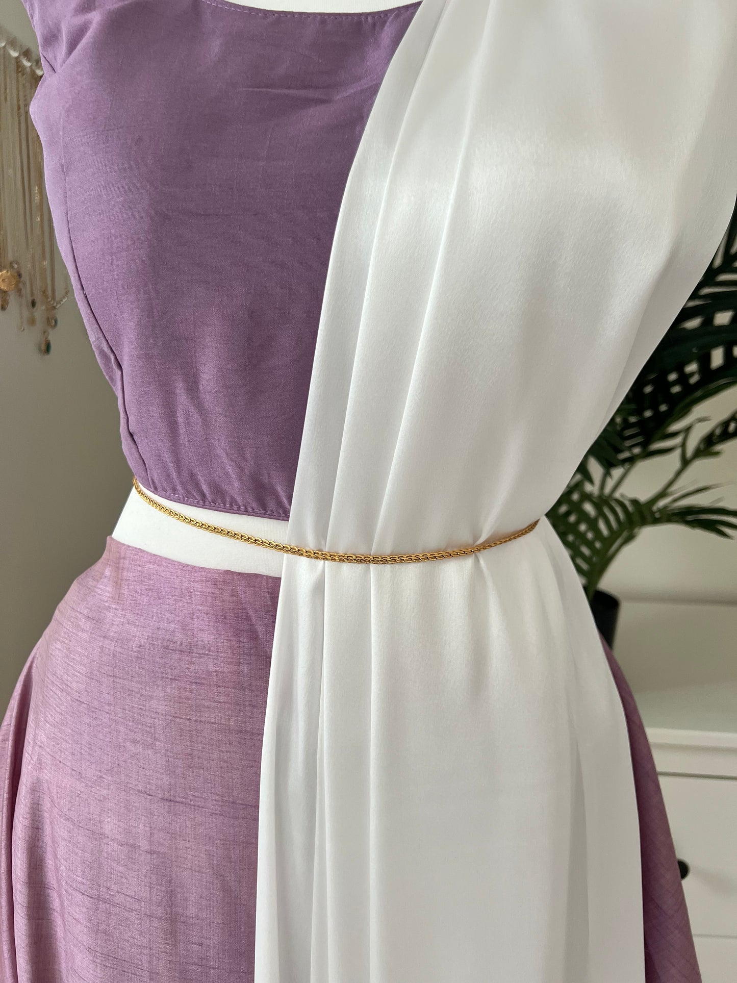 Simple patterned gold plated waistchain W3013