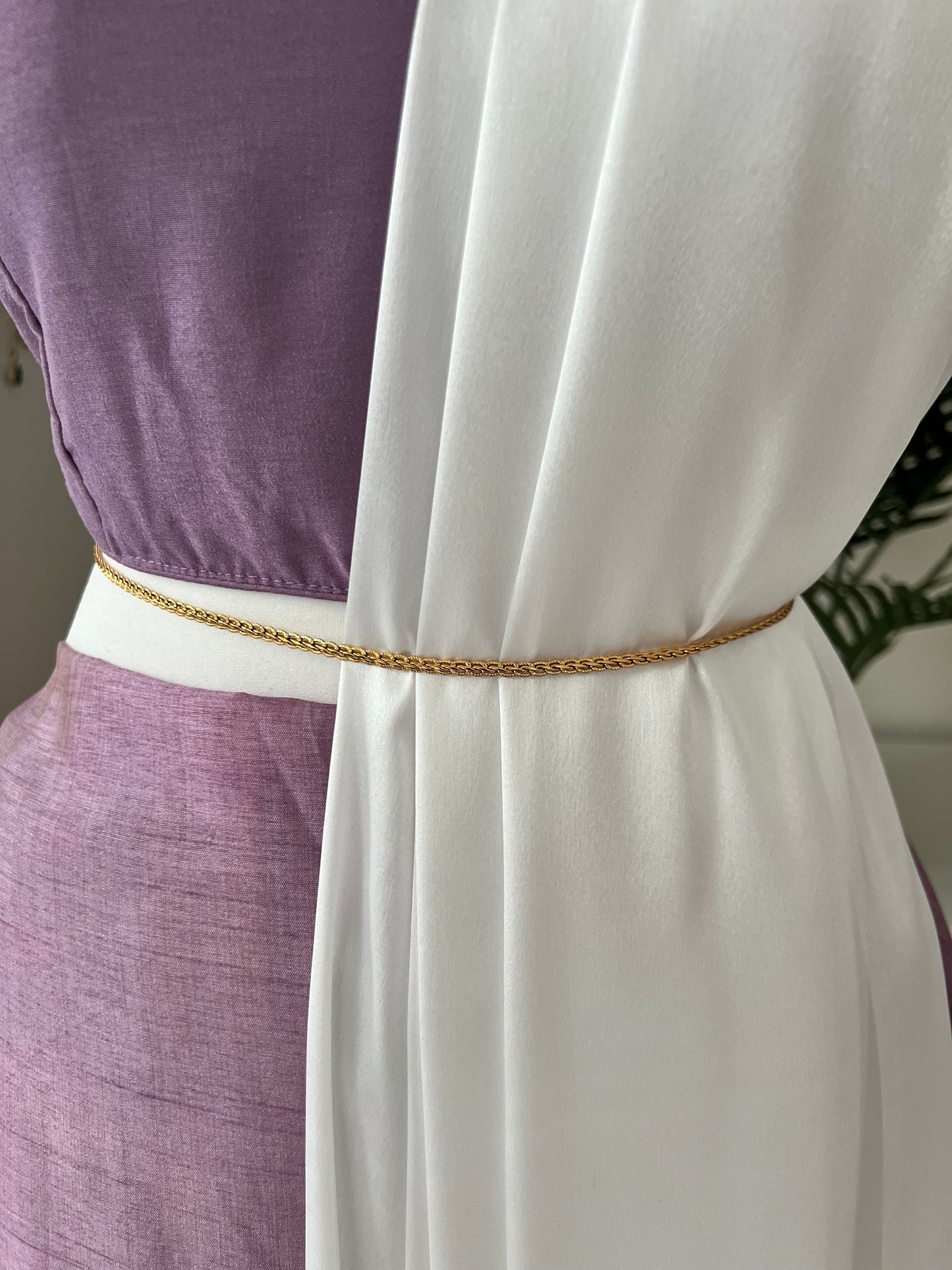 Simple patterned gold plated waistchain W3013