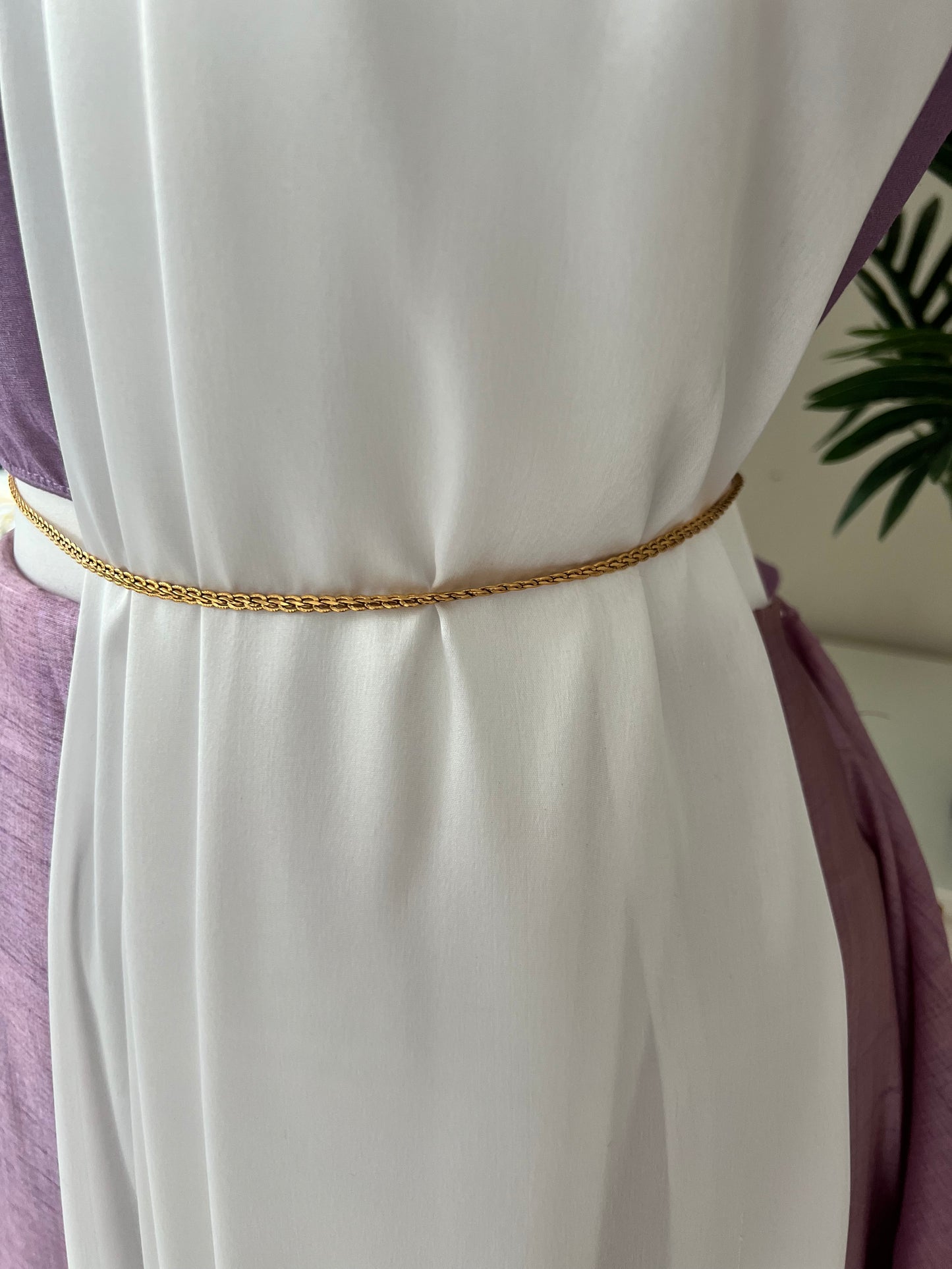 Simple patterned gold plated waistchain W3013