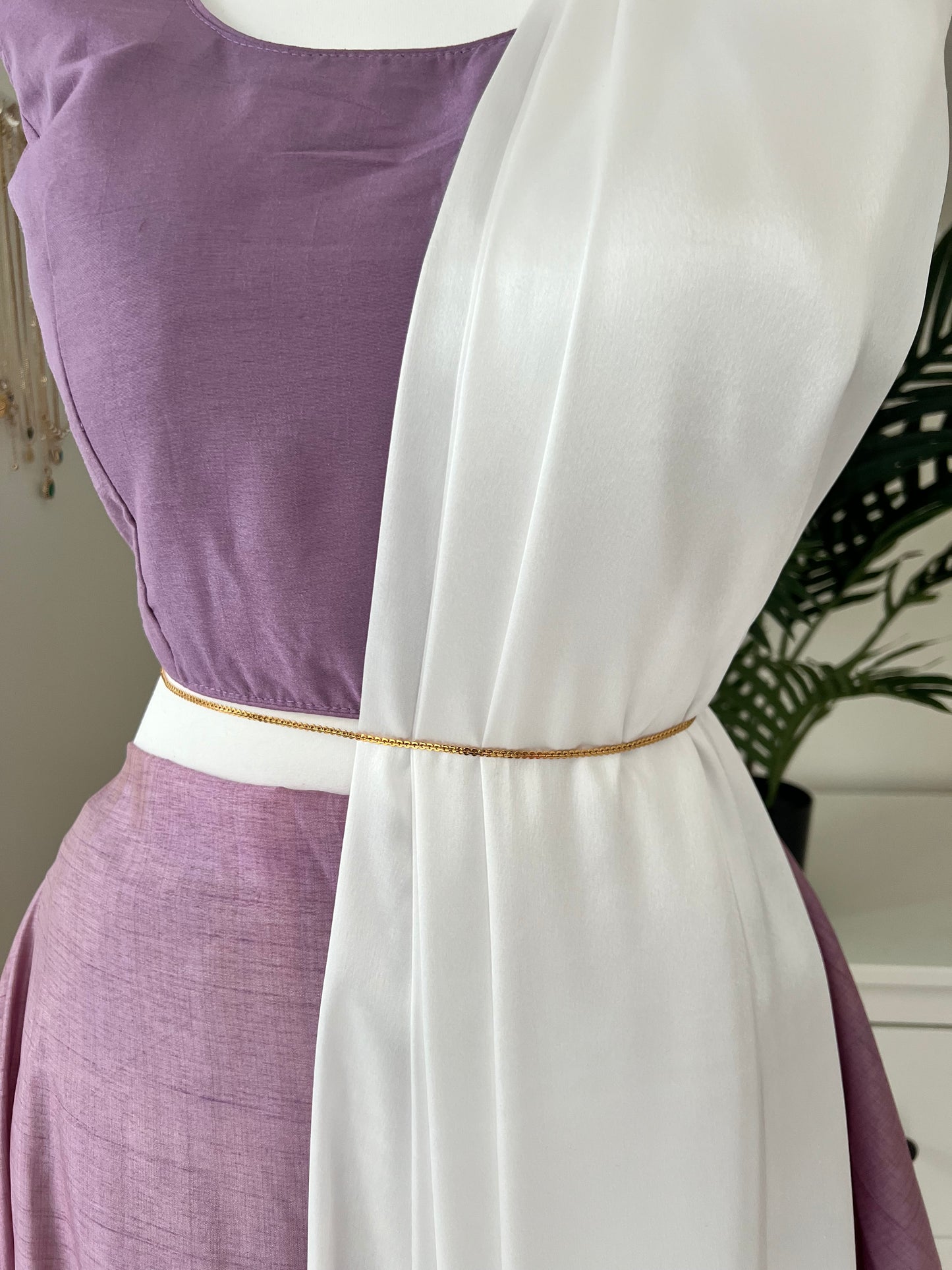 Simple patterned gold plated waistchain W3014