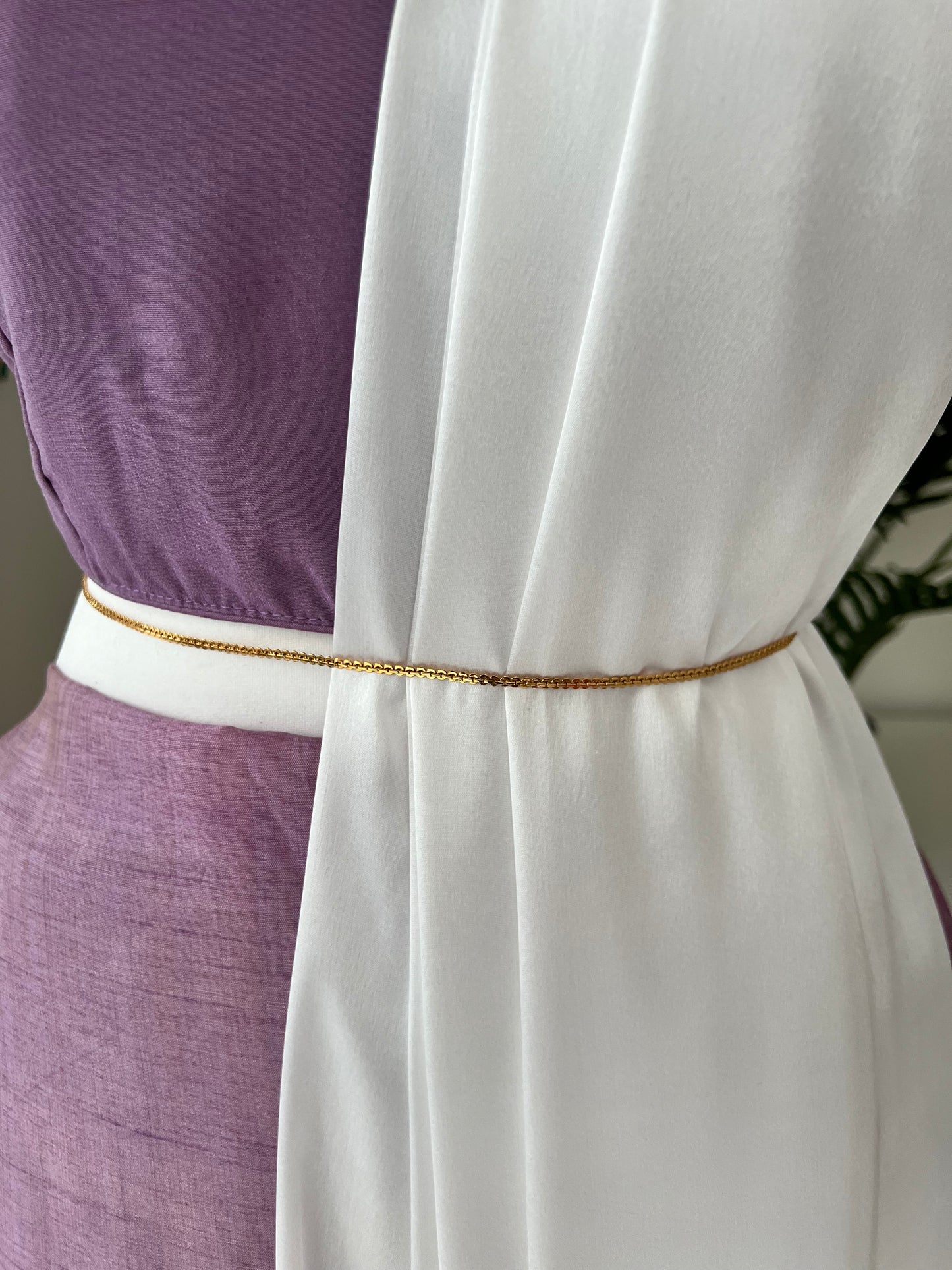 Simple patterned gold plated waistchain W3014