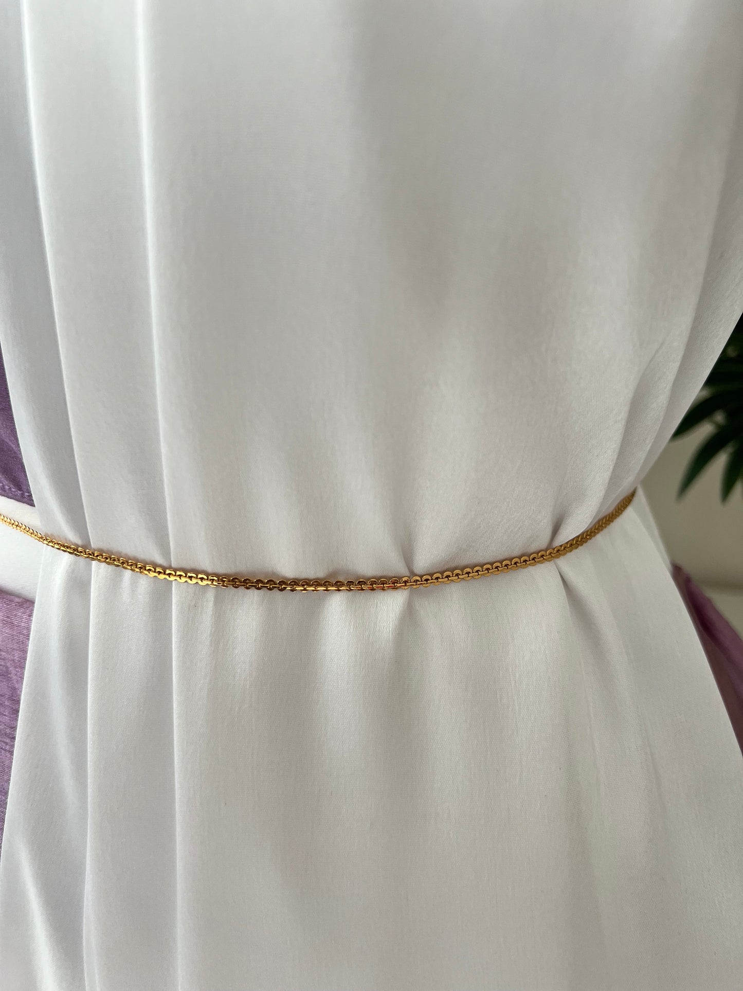Simple patterned gold plated waistchain W3014