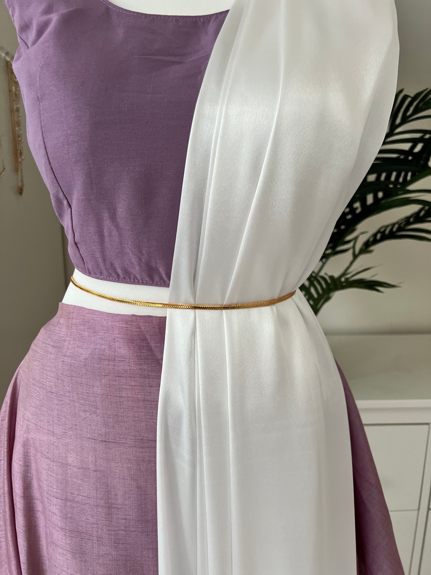 Plain simple flat patterned gold plated waistchain W3010