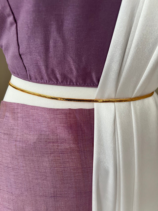 Plain simple flat patterned gold plated waistchain W3010