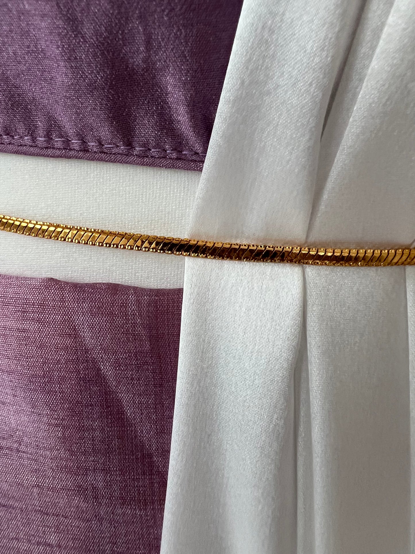 Plain simple flat patterned gold plated waistchain W3010