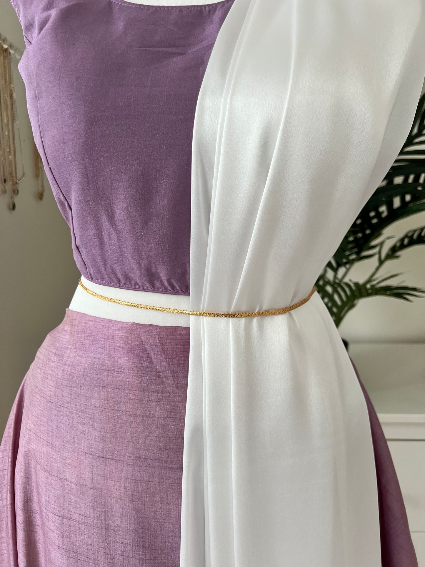 Antique plain patterned gold plated waistchain W3008