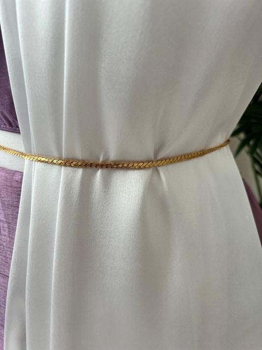 Antique plain patterned gold plated waistchain W3008