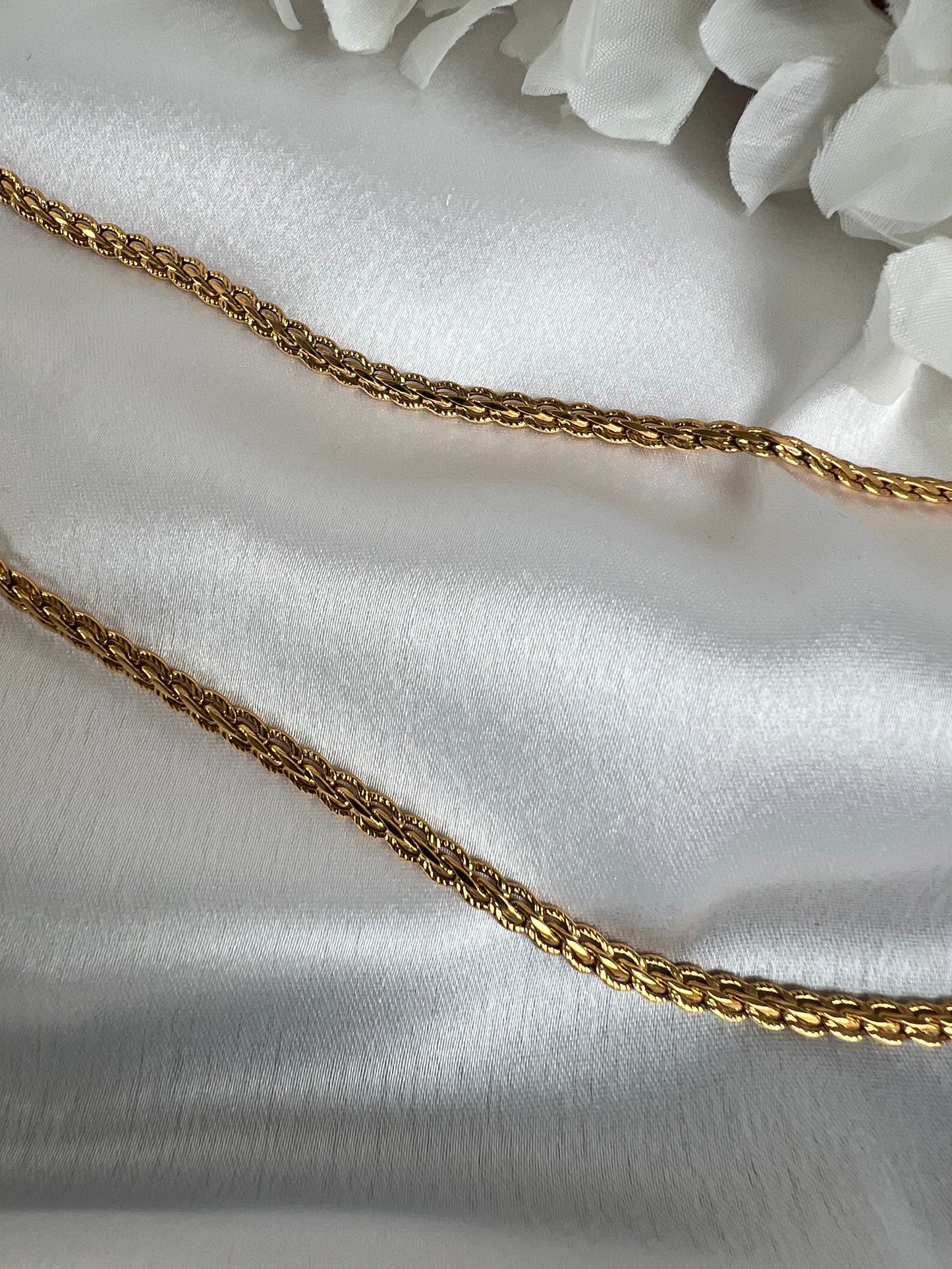Simple patterned gold plated waistchain W3013
