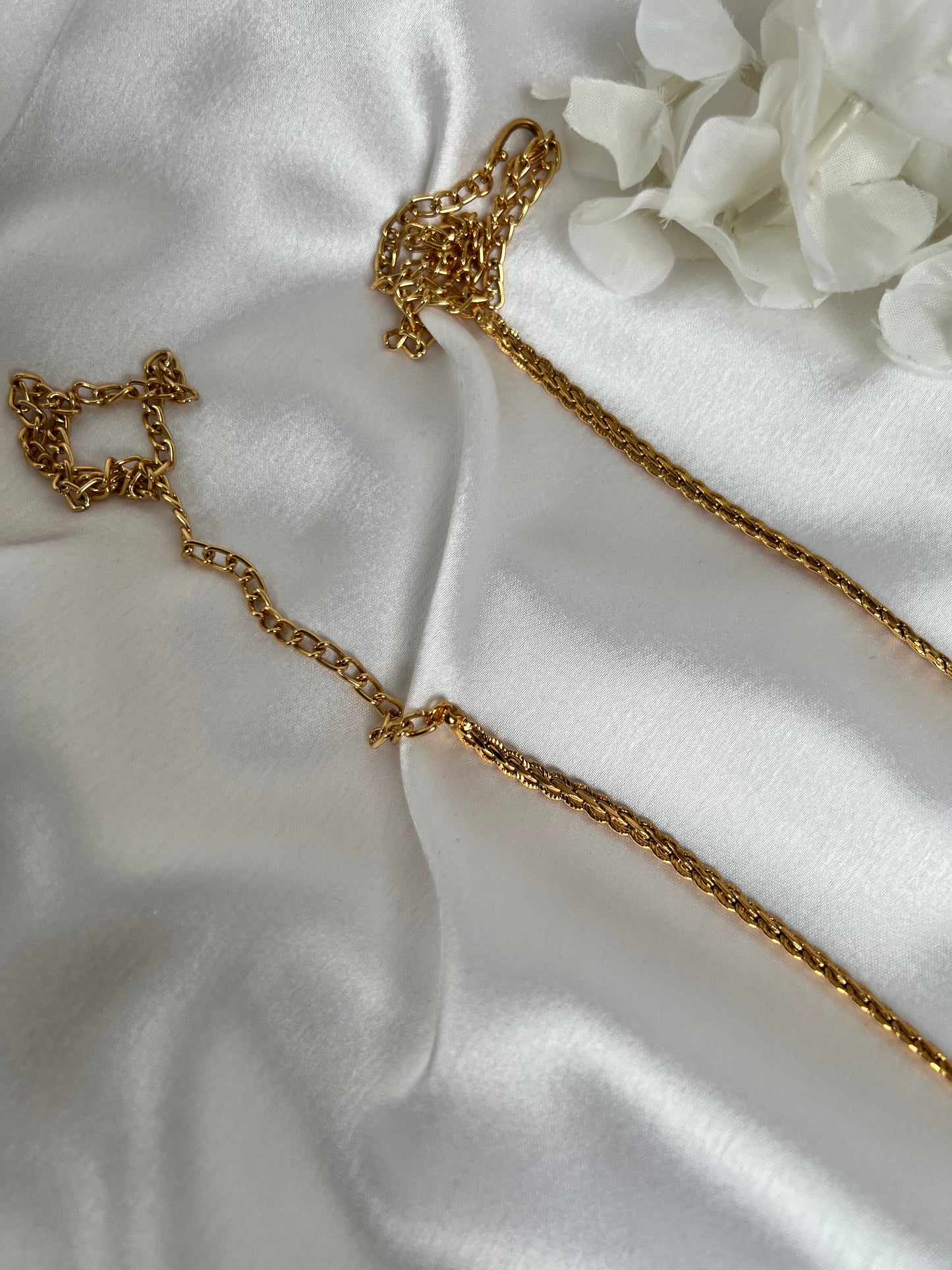 Simple patterned gold plated waistchain W3013