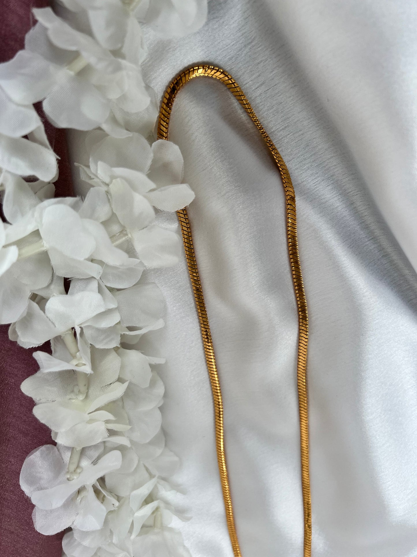 Plain simple flat patterned gold plated waistchain W3010