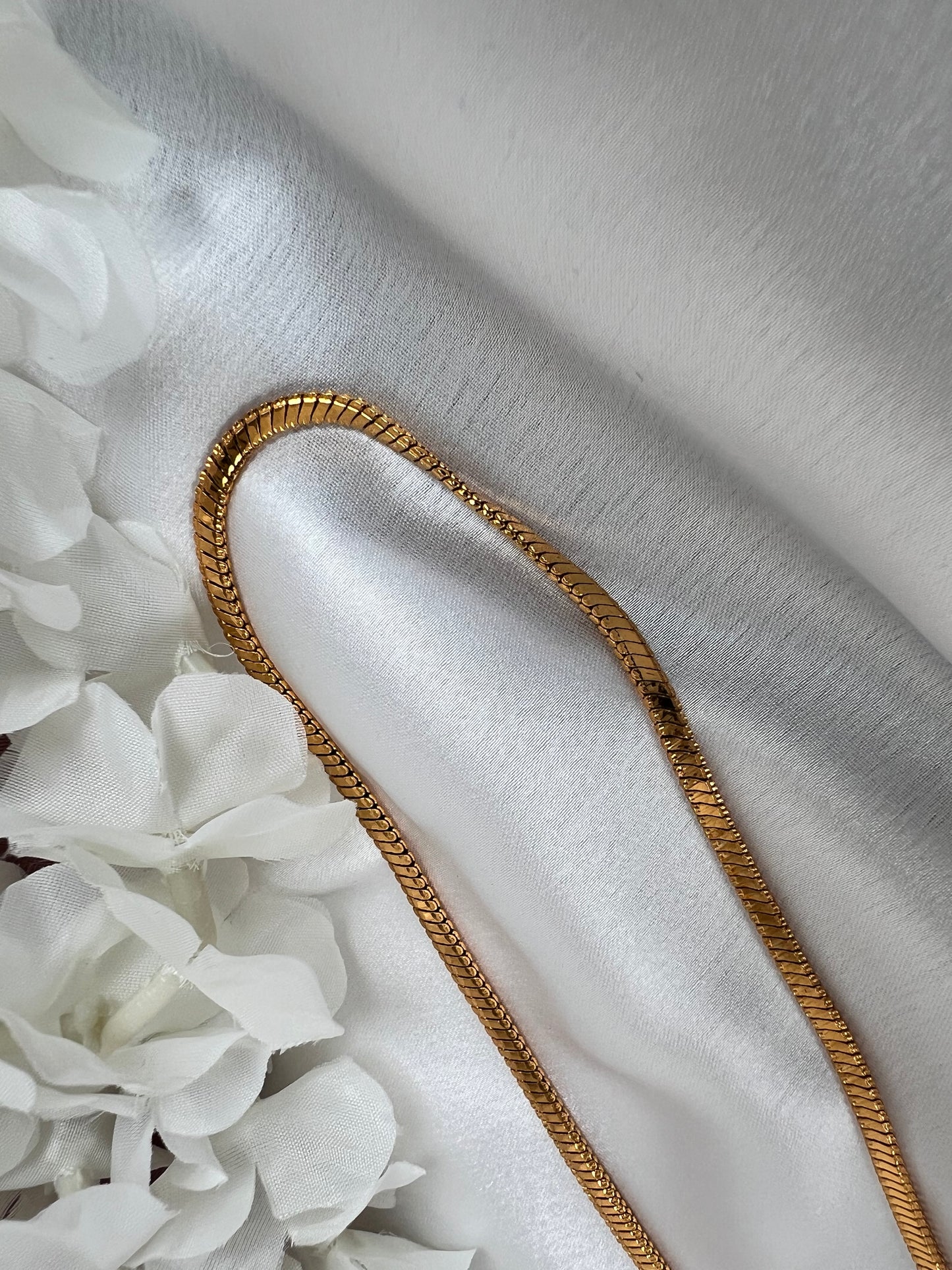 Plain simple flat patterned gold plated waistchain W3010