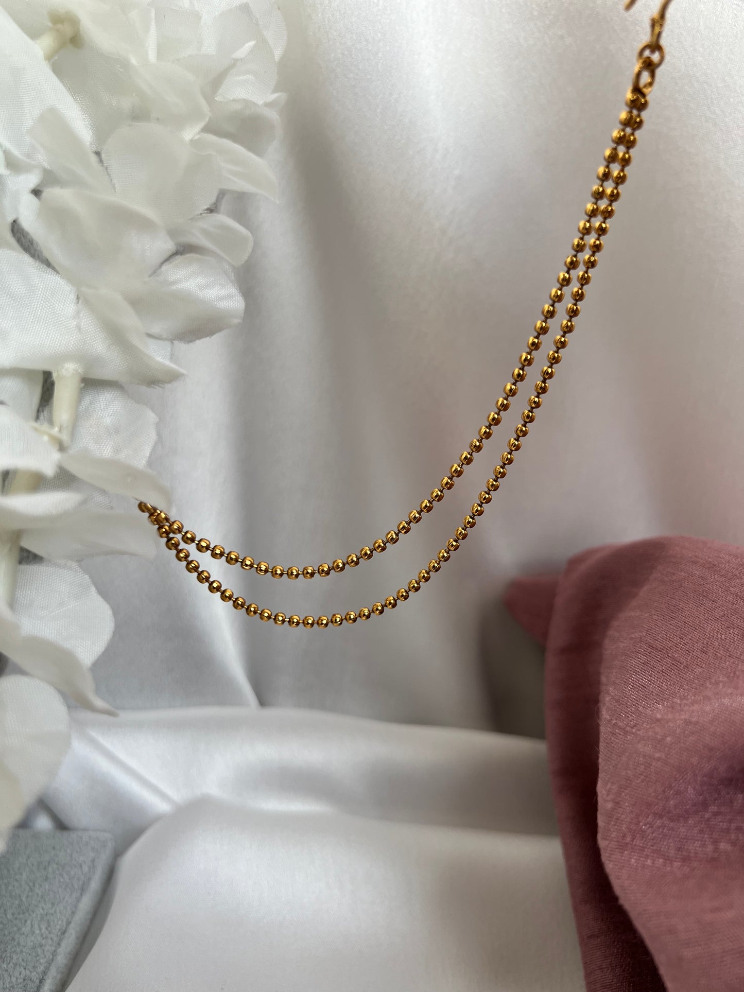 Simple beaded two layer earchains EC3007