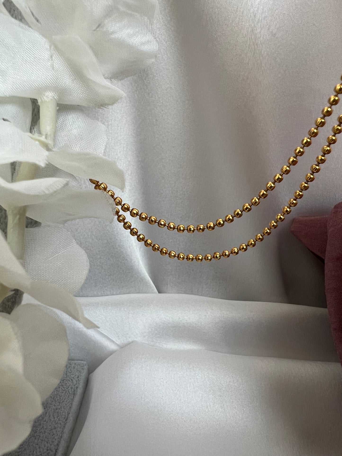 Simple beaded two layer earchains EC3007