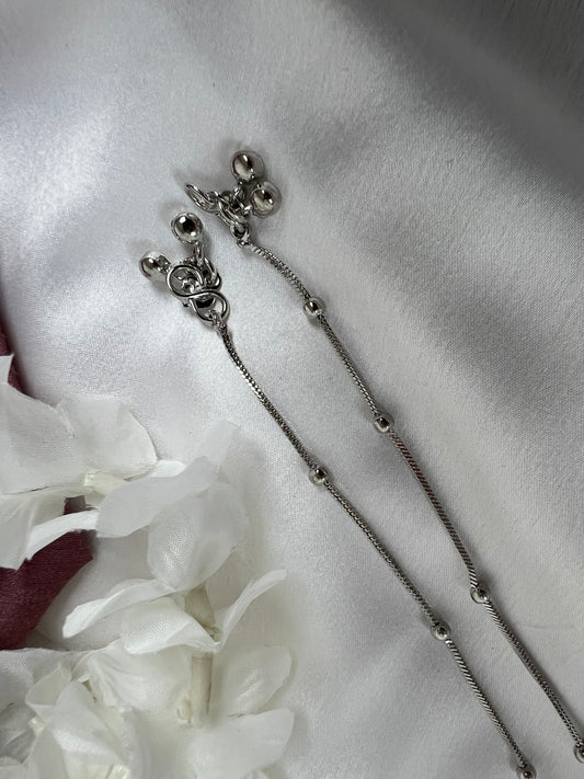 Simple silver anklets A3008