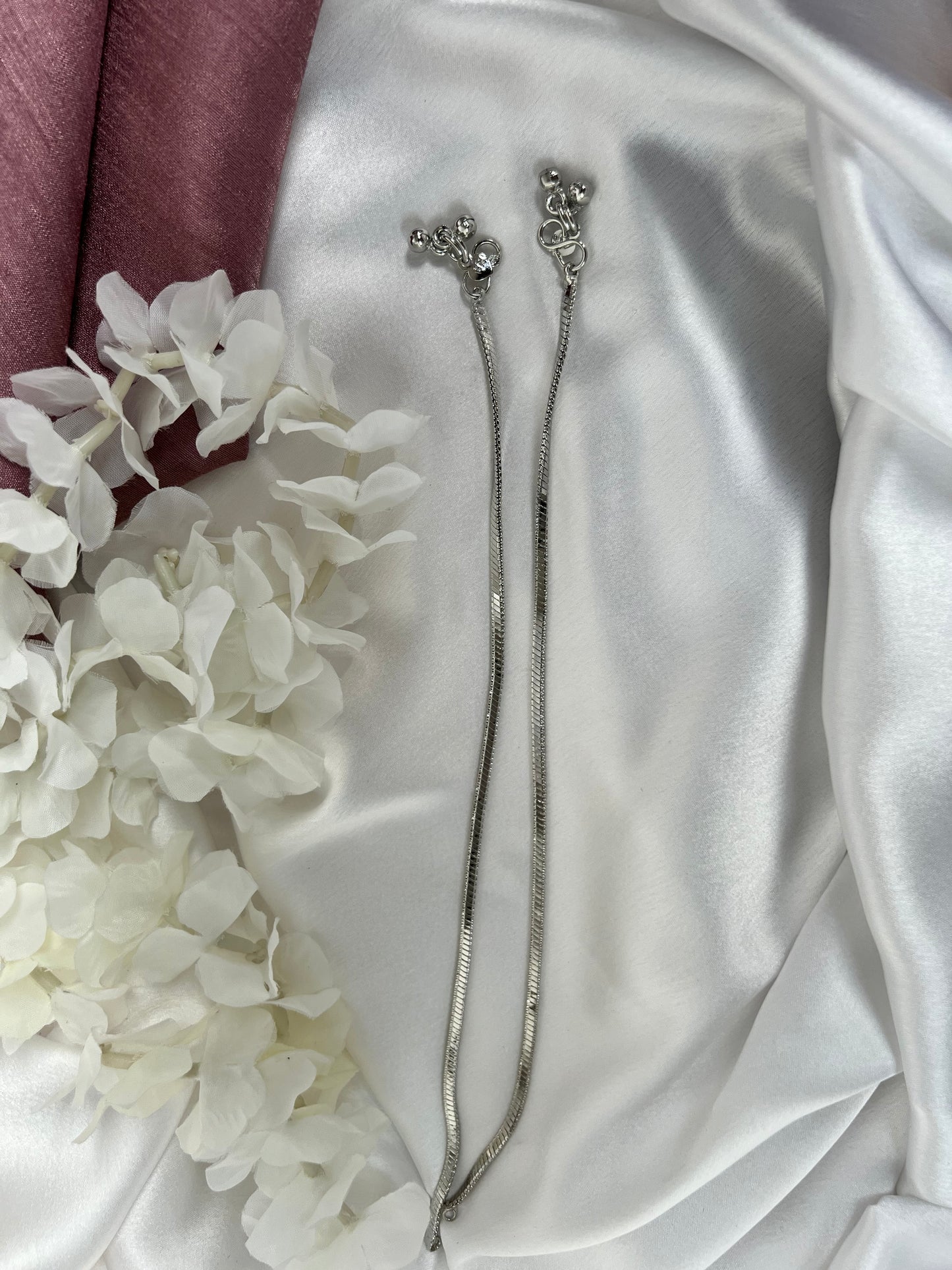 Simple plain silver anklets A3009