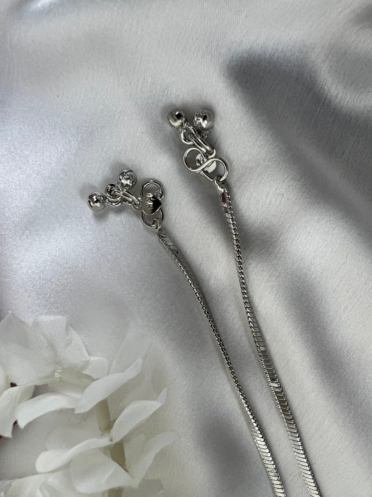 Simple plain silver anklets A3009