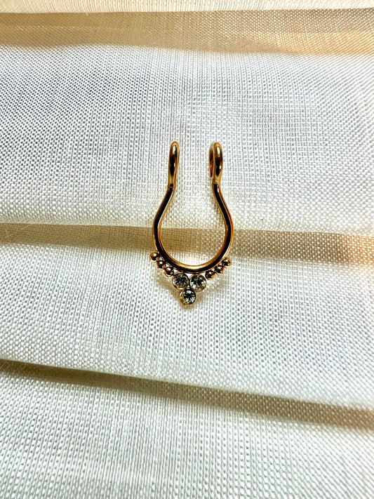 Simple septum with Cz stones NR3050